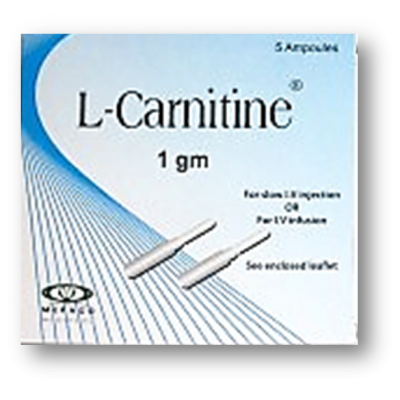 L - carnitine 1 gm / 5 mL Injection ( L-Carnitine ) 5 IV ampoules